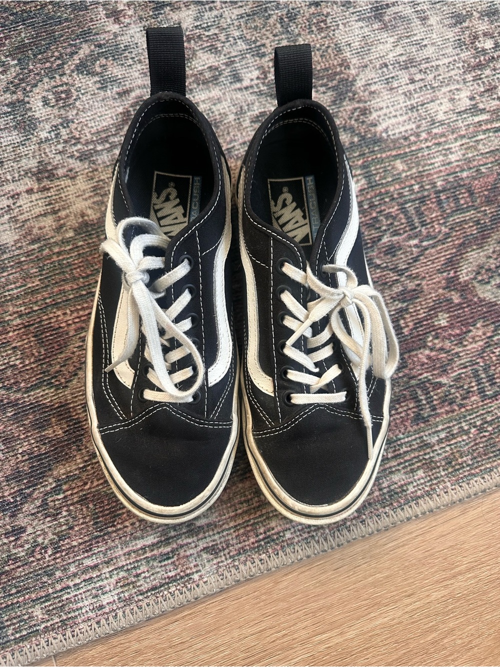 Vans Black & White Low-Top Skate Sneakers